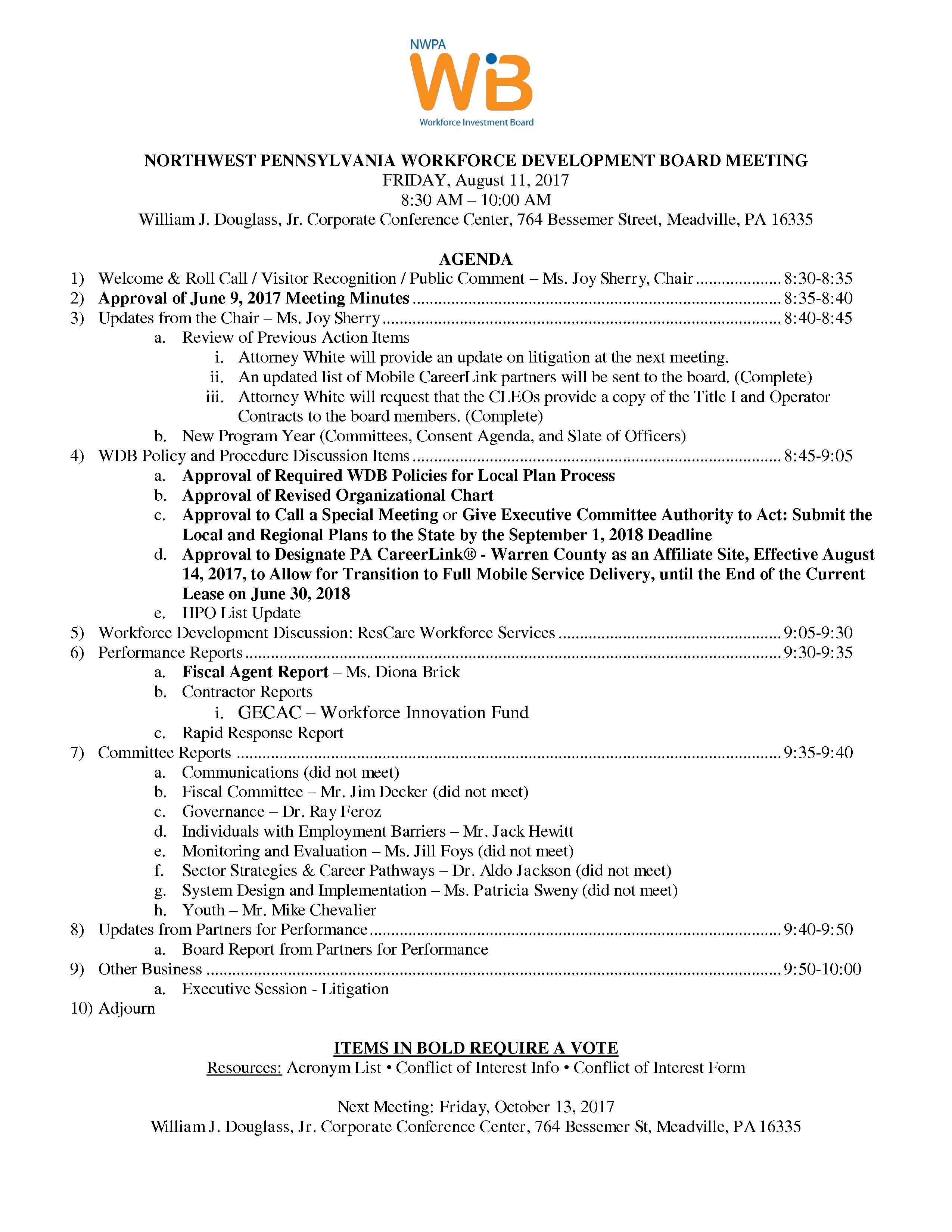NWPA WDB Agenda 08-11-17